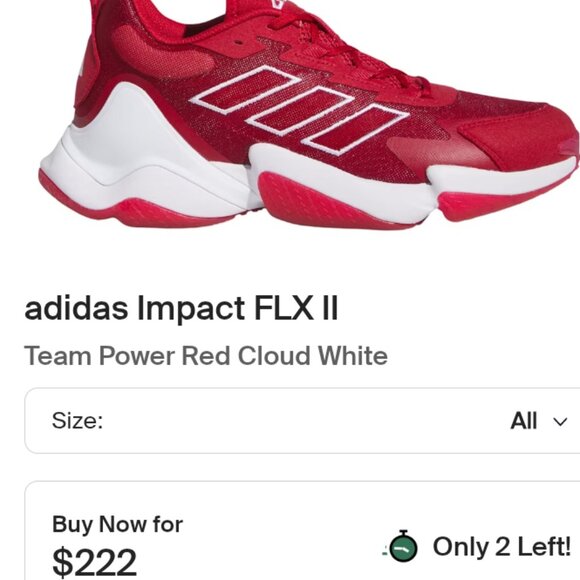 Men\'s Adidas Impact FLX II Team Power Red Cloud White Size US 8 Male NWOB. main image 4